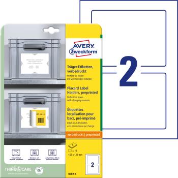 AVERY ZWECKFORM Träger-Etiketten 160x120mm 8002-5 hellgrau 10 Stk./5 Blatt