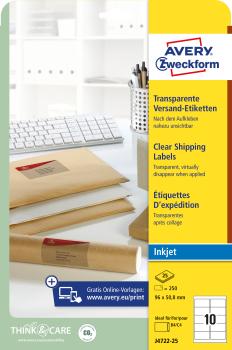 Avery zweckform etiketten 96x50,8mm j4722-25 transparent 250 stück - Avery-zweckform-j4722-25-4004182047224-05.jpg