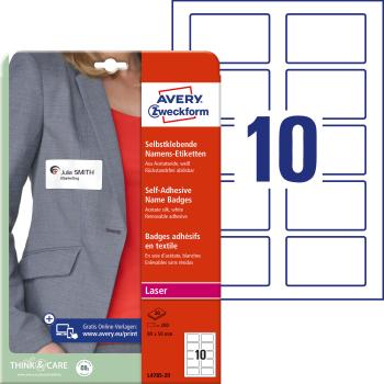 AVERY ZWECKFORM Namensetiketten L4785-20 weiss 80x50mm 200 Stück