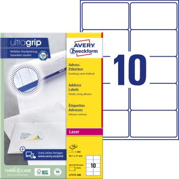 AVERY ZWECKFORM Adressetiketten 99,1x57mm L7173-100 weiss 1000 Stk./100 Blatt