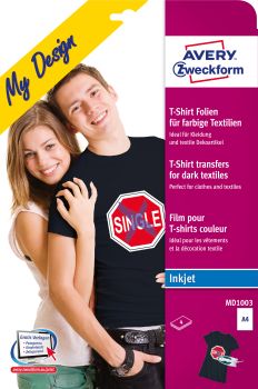 Avery zweckform textilfolie iron-on a4 md1003 inkjet farbige textil. 4 stk. - Avery-zweckform-md1003-4004182045435