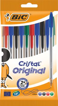 BIC Kugelschreiber Cristal 830865 10 Stück, 4 Farben ass.