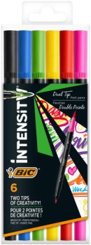 Bic fasermaler intensity dual tip 989694 ass. 6 stück - Bic-989694-3086123589551