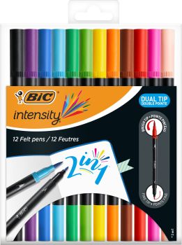 BIC Fasermalstift Dual Tip 989695 12 Stück, Farben ass.