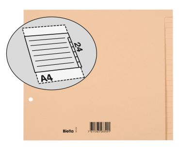 BIELLA Kartonregister A4 19542400U gelb blanko 24-teilig
