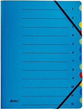 BIELLA Fächermappe A4 32841205U blau 12-teilig