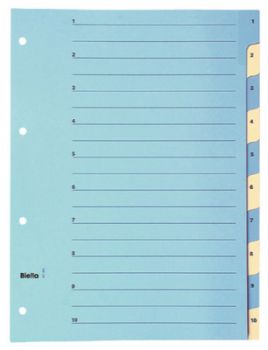 BIELLA Kartonregister 210g A4 46244000U blau/gelb 1-10