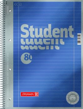 BRUNNEN Collegeblock Premium A4 1067127 liniert mit Rand 80 Blatt