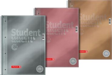 BRUNNEN Collegeblock Premium A4 106732895 5mm kariert ass. 80 Blatt