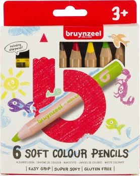 BRUYNZEEL Farbstiftset Kids dick 60119006 6 Farben