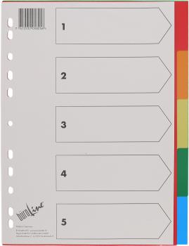 BÜROLINE Register PP A4 40980 bunt 5-teilig