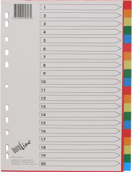 BÜROLINE Register PP bunt A4 40985 bunt 20-teilig