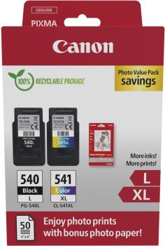 CANON Photo Value Pack L/XL CMYBK PGCL540/1 PIXMA MG2150 4x6 GP-501 50Bl.