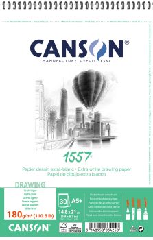CANSON Skizzenpapier A5 31412A003 180g, weiss 30 Blatt