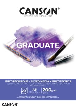 CANSON Graduate Mixed Media A5 400110376 20 Blatt, weiss, 200g