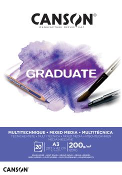CANSON Graduate Mixed Media A3 400110378 20 Blatt, weiss, 200g