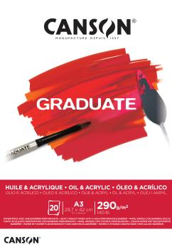 CANSON Graduate Öl und Acryl A3 400110381 20 Blatt, weiss, 290g
