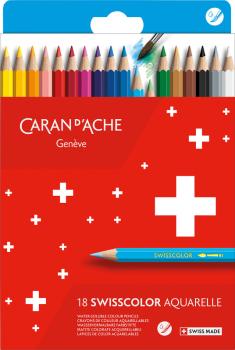 Caran d'ache farbstifte swisscolor 1285.818 assortiert 18 stück - Caran-dache-1285818-7630002343282