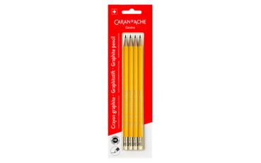 Caran d'ache bleistifte mit radierer hb 351.372 4 stück - Caran-dache-351.372-7610186463723-02.jpg