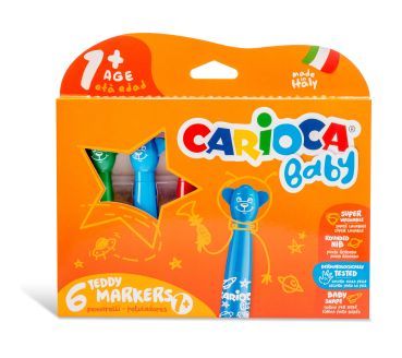 Carioca fasermaler baby teddy 003413 ass. 6 stück - Carioca-003413-8003511428150