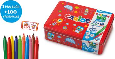 Carioca fasermaler metallbox rot 42736/03 100 stück - Carioca-42736-03-8003511437367