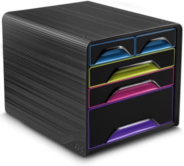 CEP Schubladenbox Smoove Gloss 1072130411 5 Schubladen schwarz/bunt