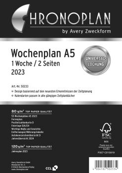CHRONOPLAN Ersatz Jahresplan DE 2024 50234Z.24 A5, 1W/2S