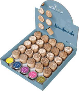 COLOP Woodies Display Handmade 151334 25 Stempel, 5 Kissen