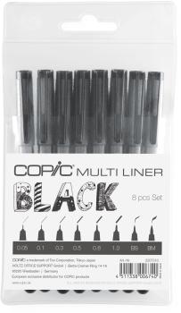 Copic multiliner 2207510 set schwarz, 8 stück - Copic-2207510-4511338006740