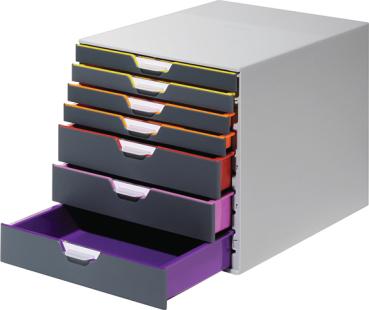 DURABLE Schubladenbox Varicolor 7 -C4 760727 farbige Griffe, 7 Schubladen