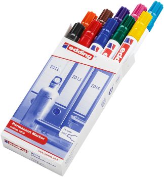 Edding permanent marker 3000 1,5-3mm 3000-999 10 farben ass. - Edding-3000-999-4004764427277