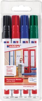 EDDING Permanent Marker 3000 1.5-3mm 3000-E4 4 Farben ass.