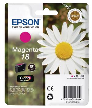 EPSON Tintenpatrone magenta T180340 XP 30/405 180 Seiten