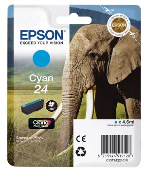 EPSON Tintenpatrone 24 cyan T242240 XP 750/850 360 Seiten