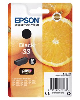 EPSON Tintenpatrone 33 schwarz T333140 XP-530/630/830 250 Seiten