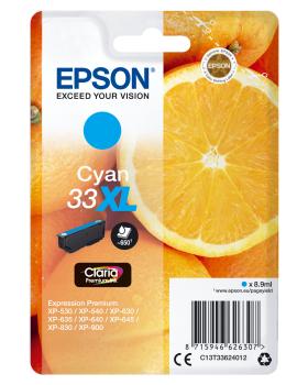 EPSON Tintenpatrone 33XL cyan T336240 XP-530/630/830 650 Seiten