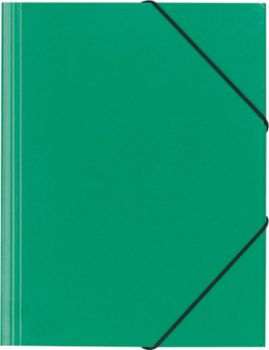 EROLA Gummibandmappe 650my A4 33299 grün Pressspan 3 Klappen