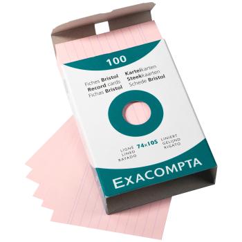 EXACOMPTA Karteikarten liniert A7 13830B rosa 100 Stück
