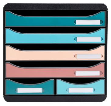 EXACOMPTA Schubladenbox SKANDI A4+ 312606D Big Box Maxi, 6 Schubladen