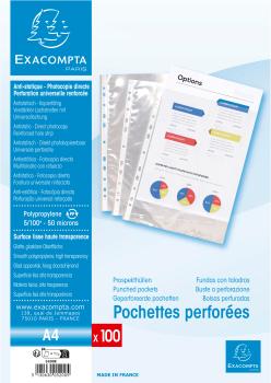 EXACOMPTA Zeigetaschen PP 60my A4 5200E transparent 100 Stück