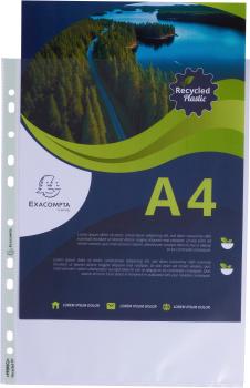 EXACOMPTA Zeigetaschen PP Rec 60my A4 5320E transparent genarbt 100 Stück