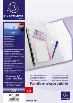 EXACOMPTA Dokumententasche A4 57381E PP, gelocht, 200my
