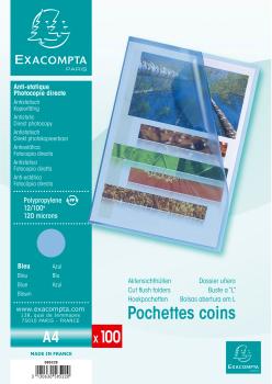 EXACOMPTA Sichtmappe genarbt A4 58522E blau 100 Stück