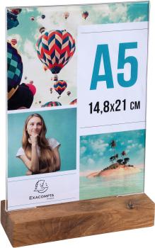 EXACOMPTA Tischaufsteller A5 85258D transparent, holzs. hoch