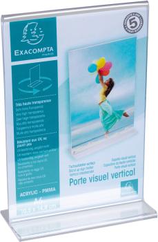 EXACOMPTA Tischaufsteller A6 86158D transparent, T-Form hoch