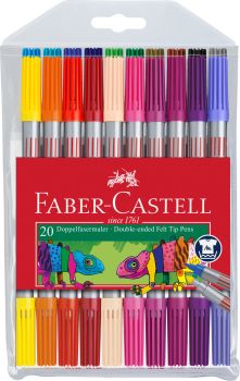 Faber-castell doppelfasermaler 1/3-5mm 151119 20 farben, etui - Faber-castell-151119-4005401511199