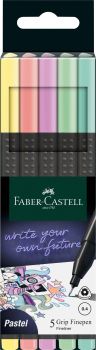 Faber-castell finepen grip 0.4mm 151602 5 couleurs, pastell - Faber-castell-151602-4005401516026