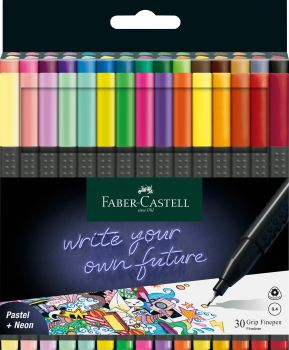 Faber-castell finepen grip 0.4mm 151630 30 couleurs, etui - Faber-castell-151630-4005401516309