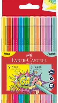 Faber-castell grip colours 155312 10 faren, neon und pastell - Faber-castell-155312-4005401553120