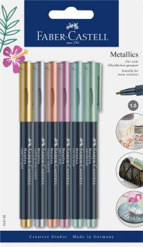 Faber-castell metallics set 1.5mm 160706 assortiert 6 stück - Faber-castell-160706-4005401607069